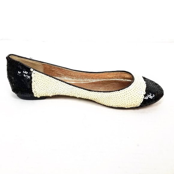 Anthropologie Shoes - All Black Sequined Colorblock Ballet Flats